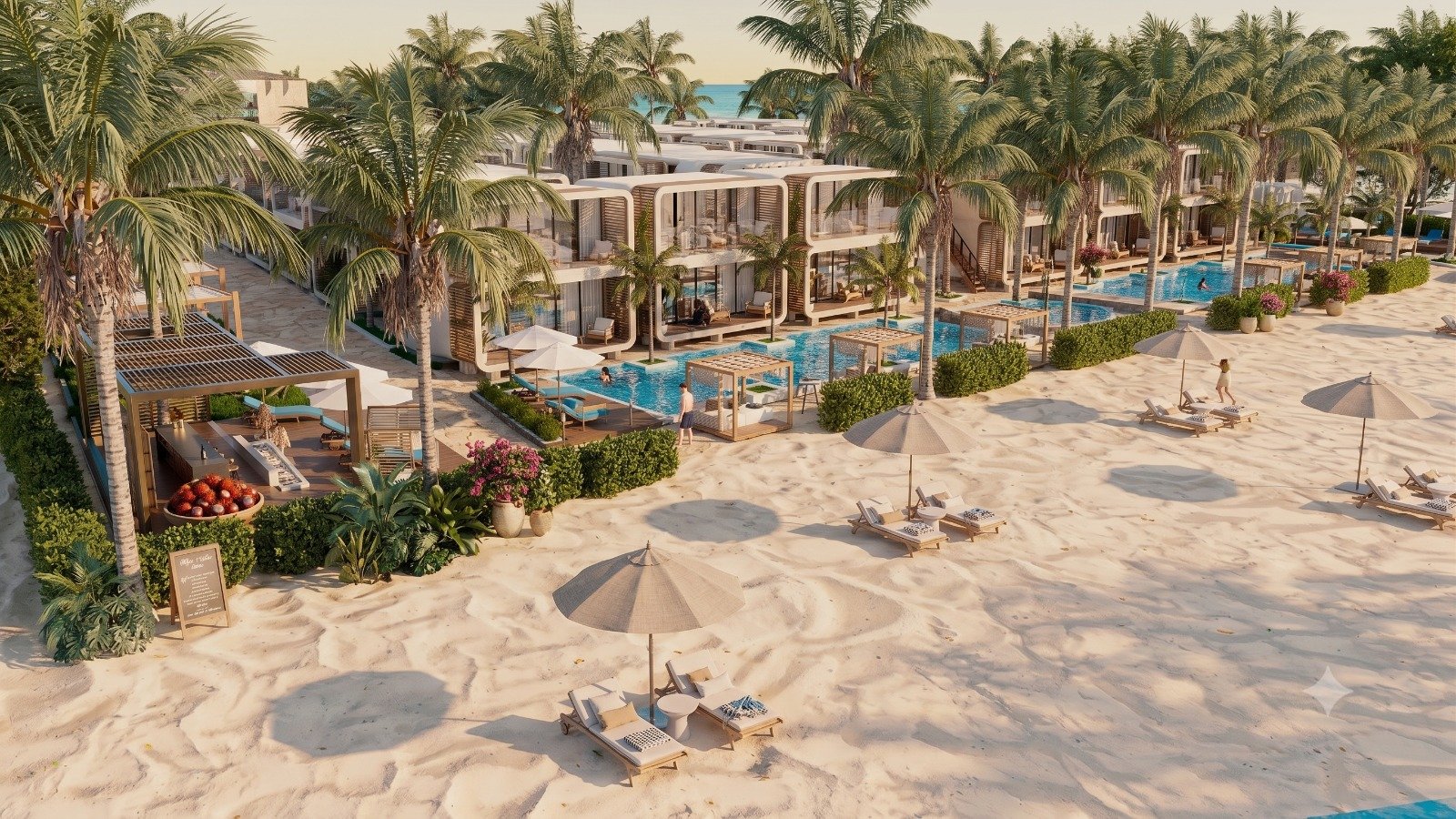 Vista del proyecto frente a la playa
