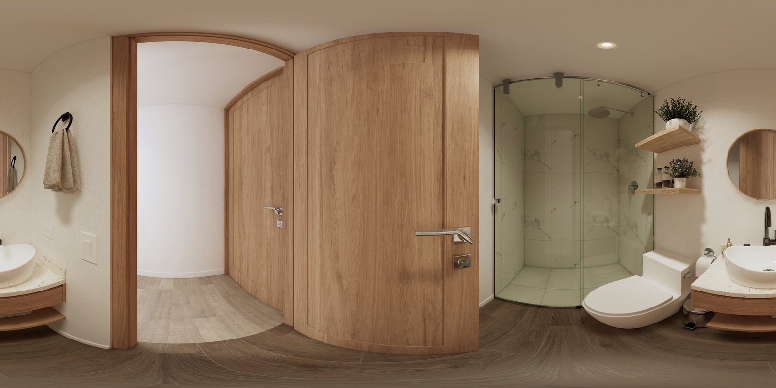 Vista panorámica del baño del apartamento tipo 1 de Ocean Boutique