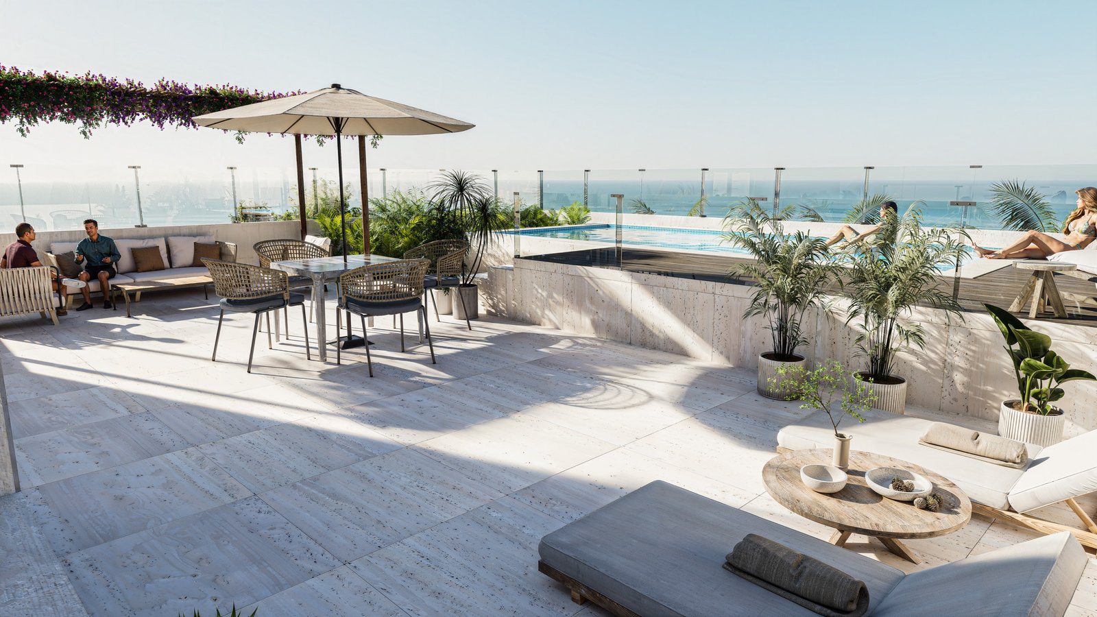 Lounge exterior en la terraza de Ocean Boutique
